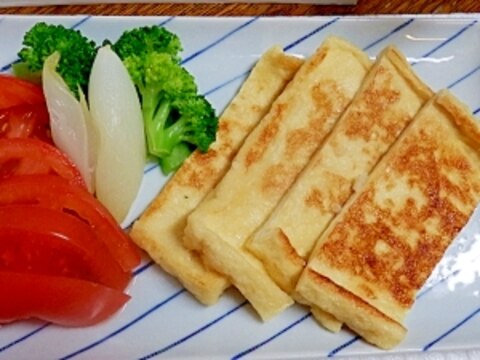 卵焼きの風味の不思議な塩麹油揚げ焼き